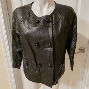 Talbots Leather Jacket Size 12P